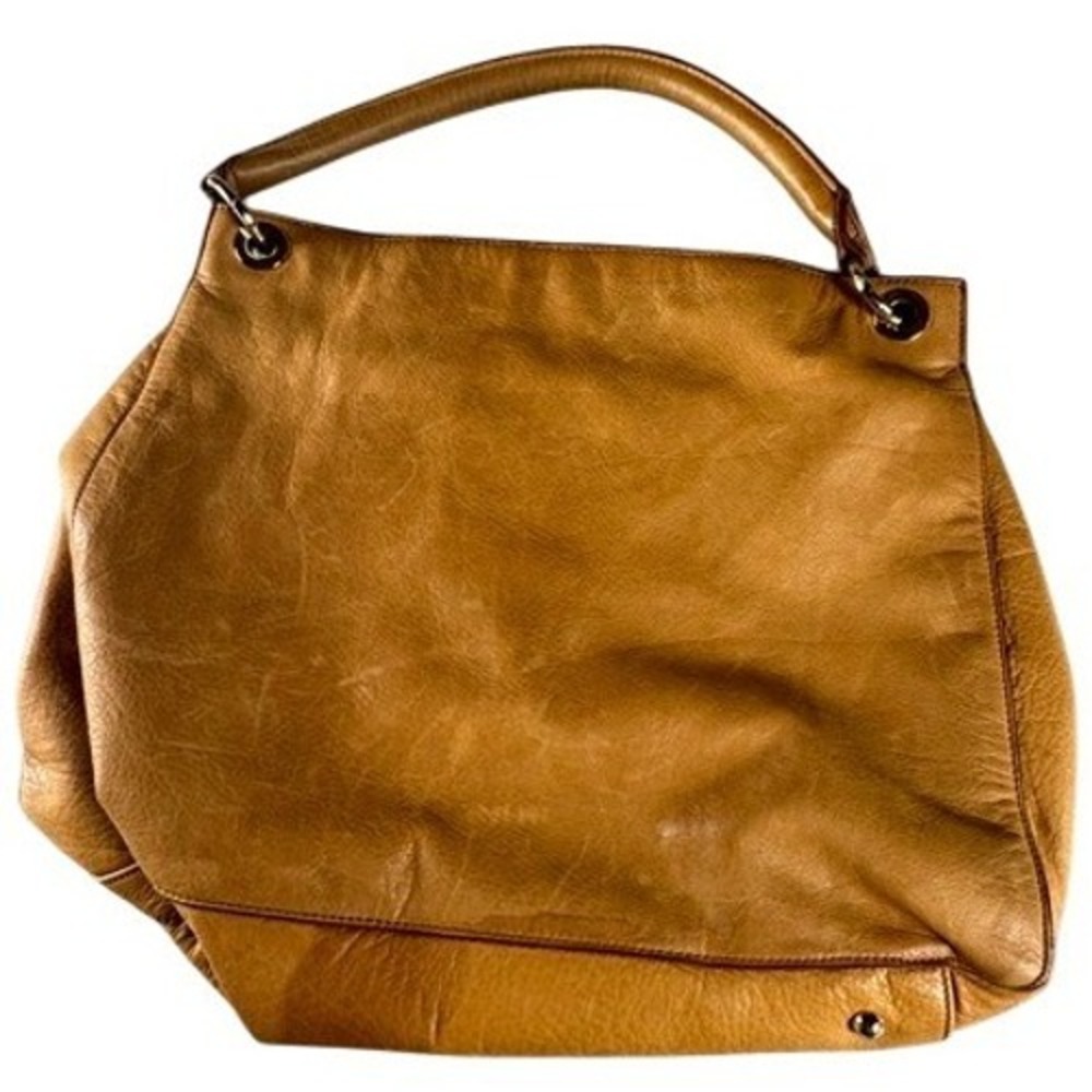 Mark & Graham Hobo Bag Womens Large Camel Tan Leather Slouchy Shoulder Tote
